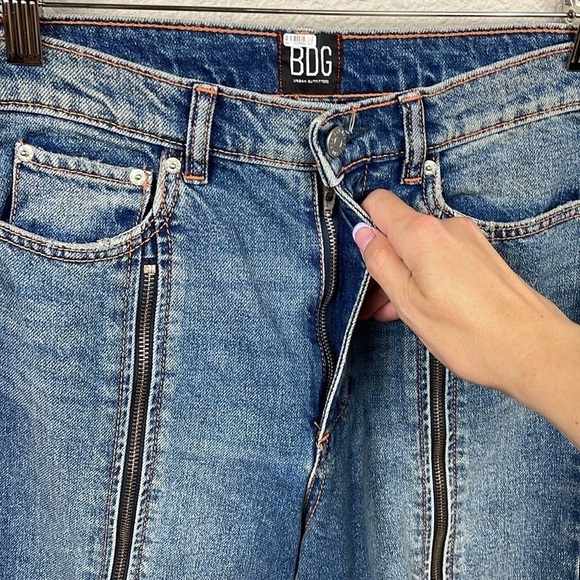 BDG Full Zip Leg Slim Straight Tapered Jeans High Rise Rigid Denim Sz 27 - Picture 5 of 15